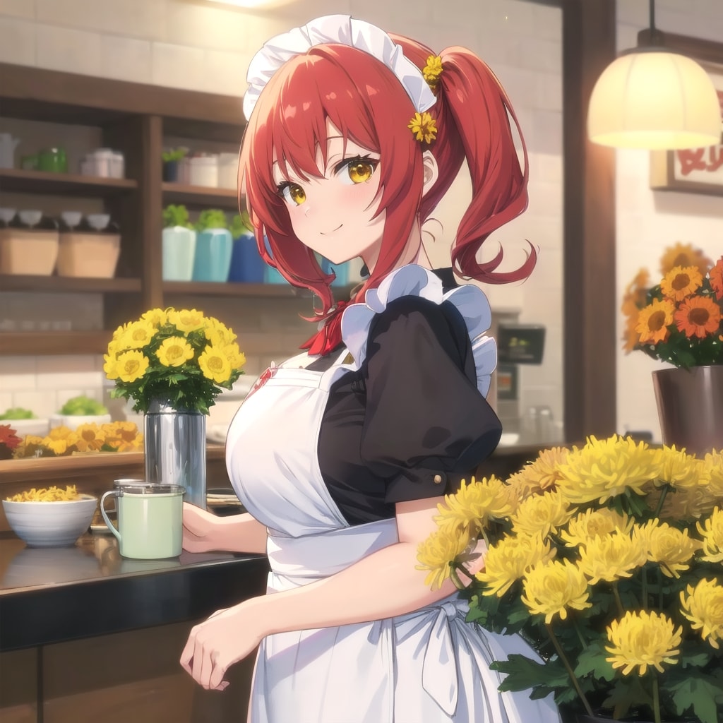 菊の花とほっとするカフェ