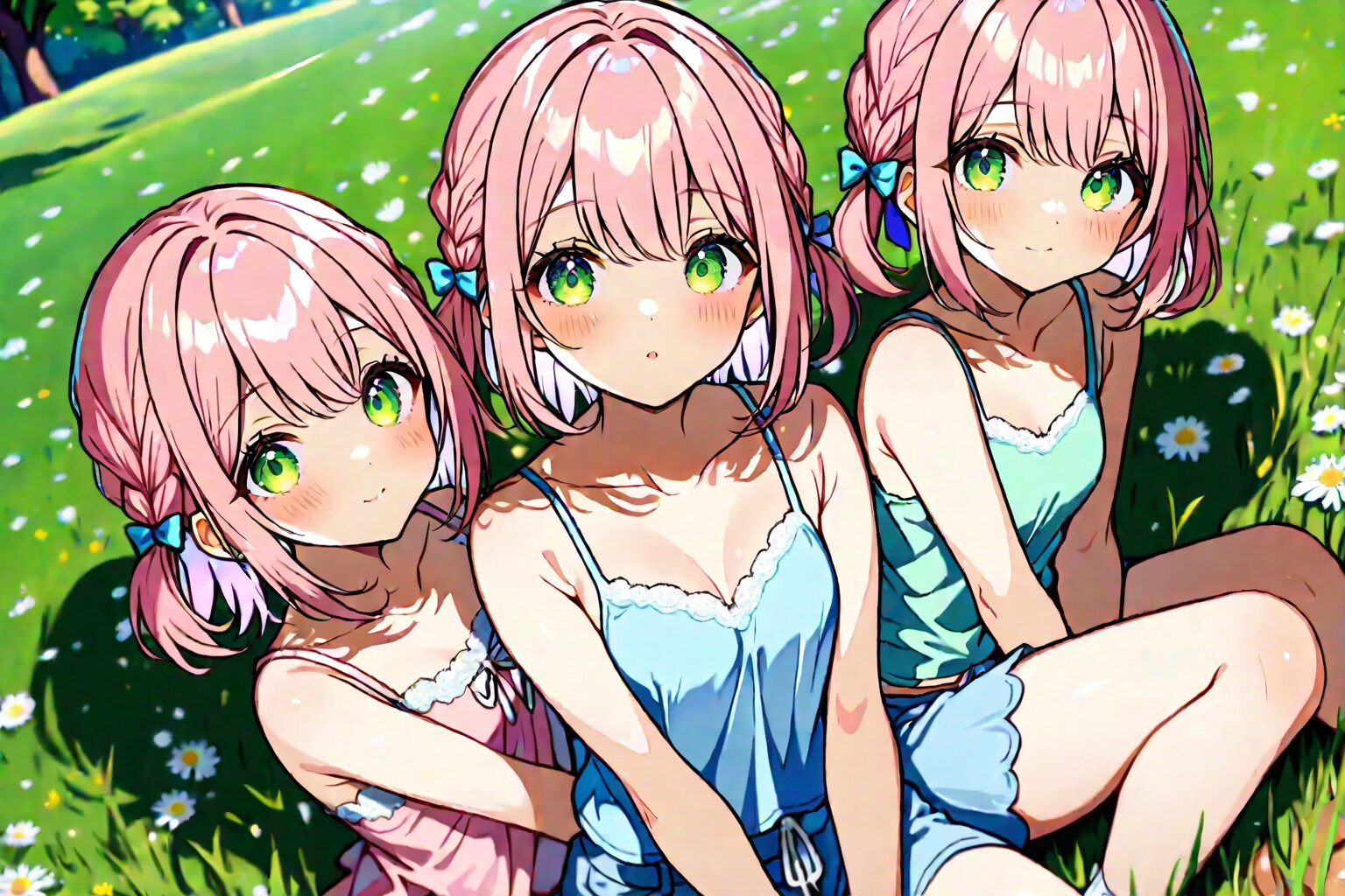 草原の三つ子 | の人気AIイラスト・グラビア