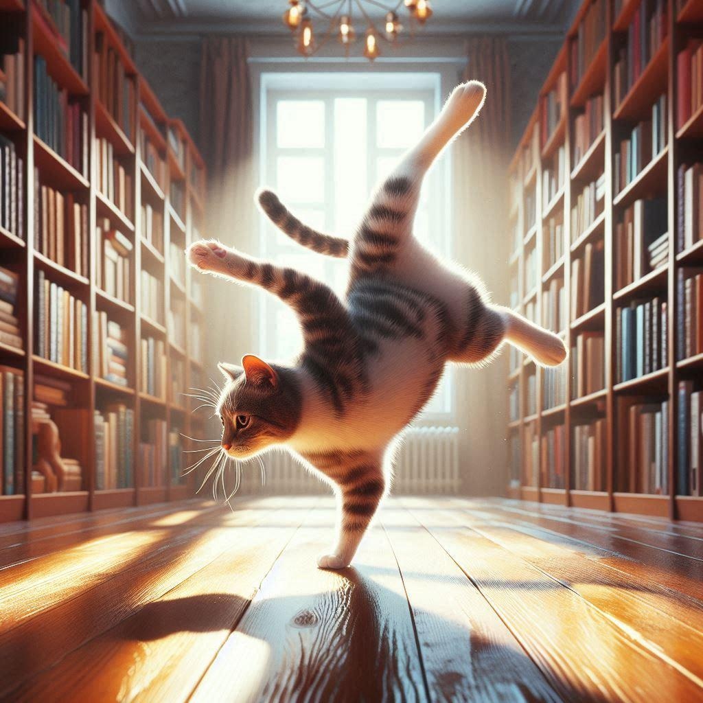 図書館にいる猫