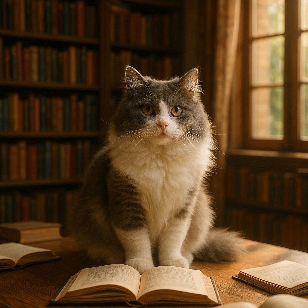 図書館にいる猫