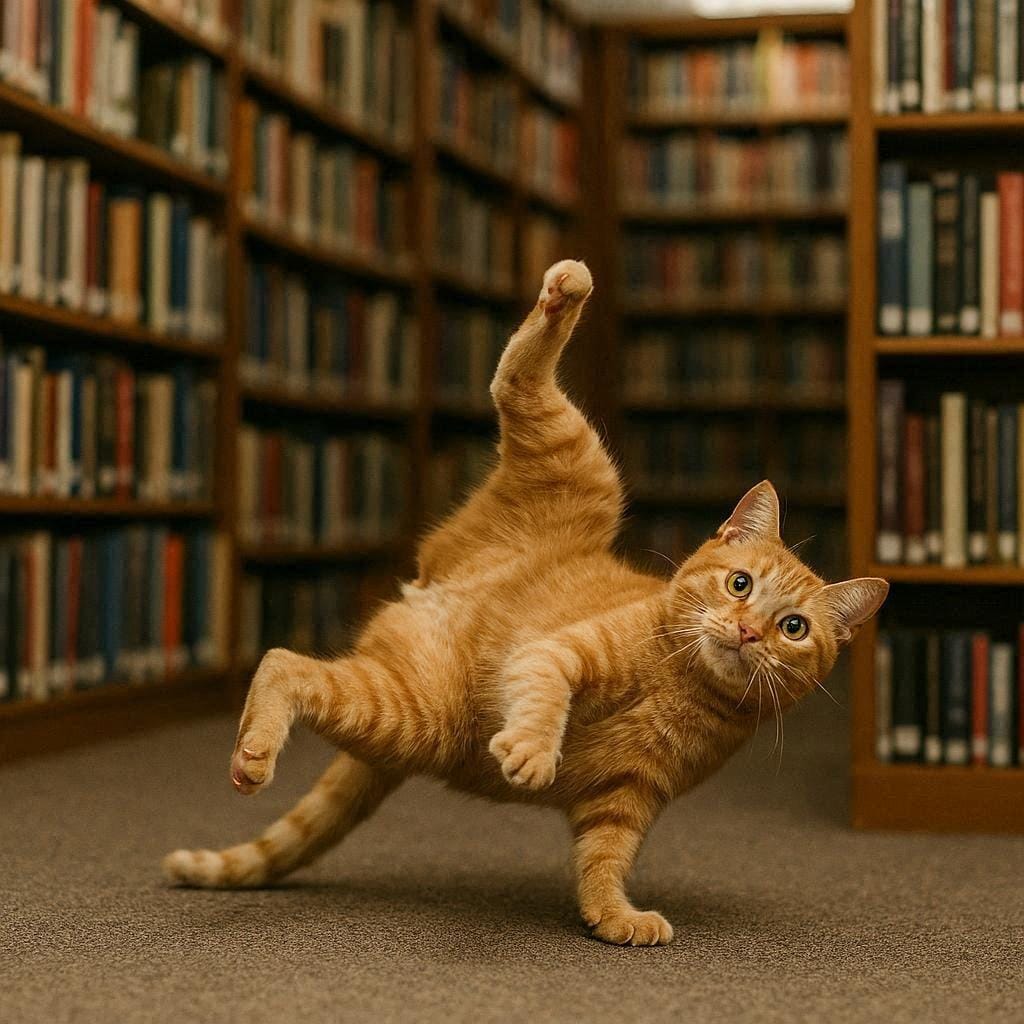 図書館にいる猫