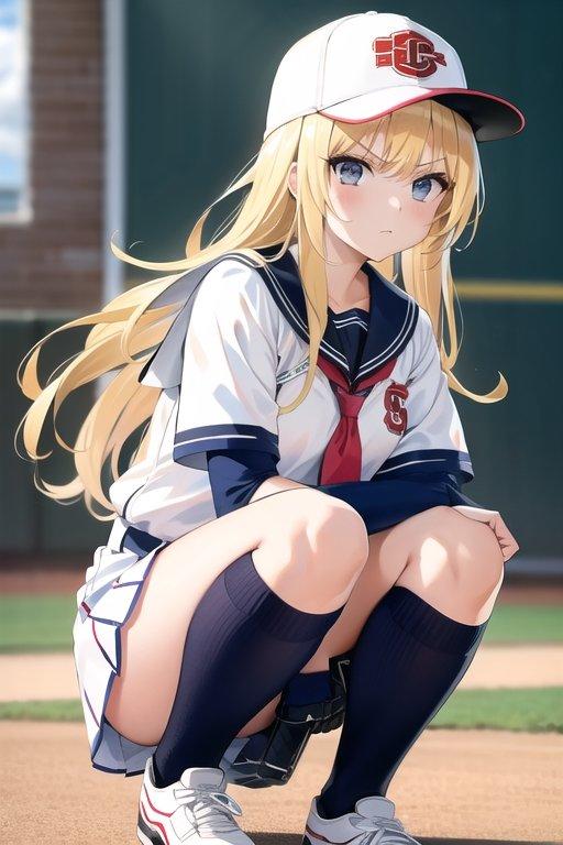 パンチラ野球女子