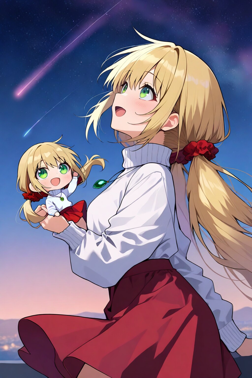 夕焼け、流れ星、そして手乗り茉莉花ちゃん