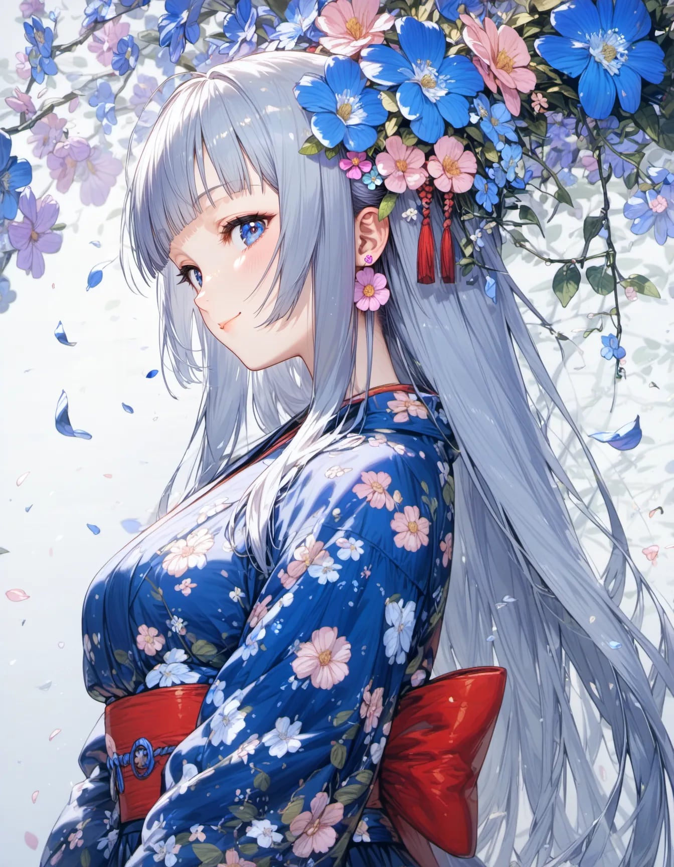 Blue Petals in Silence