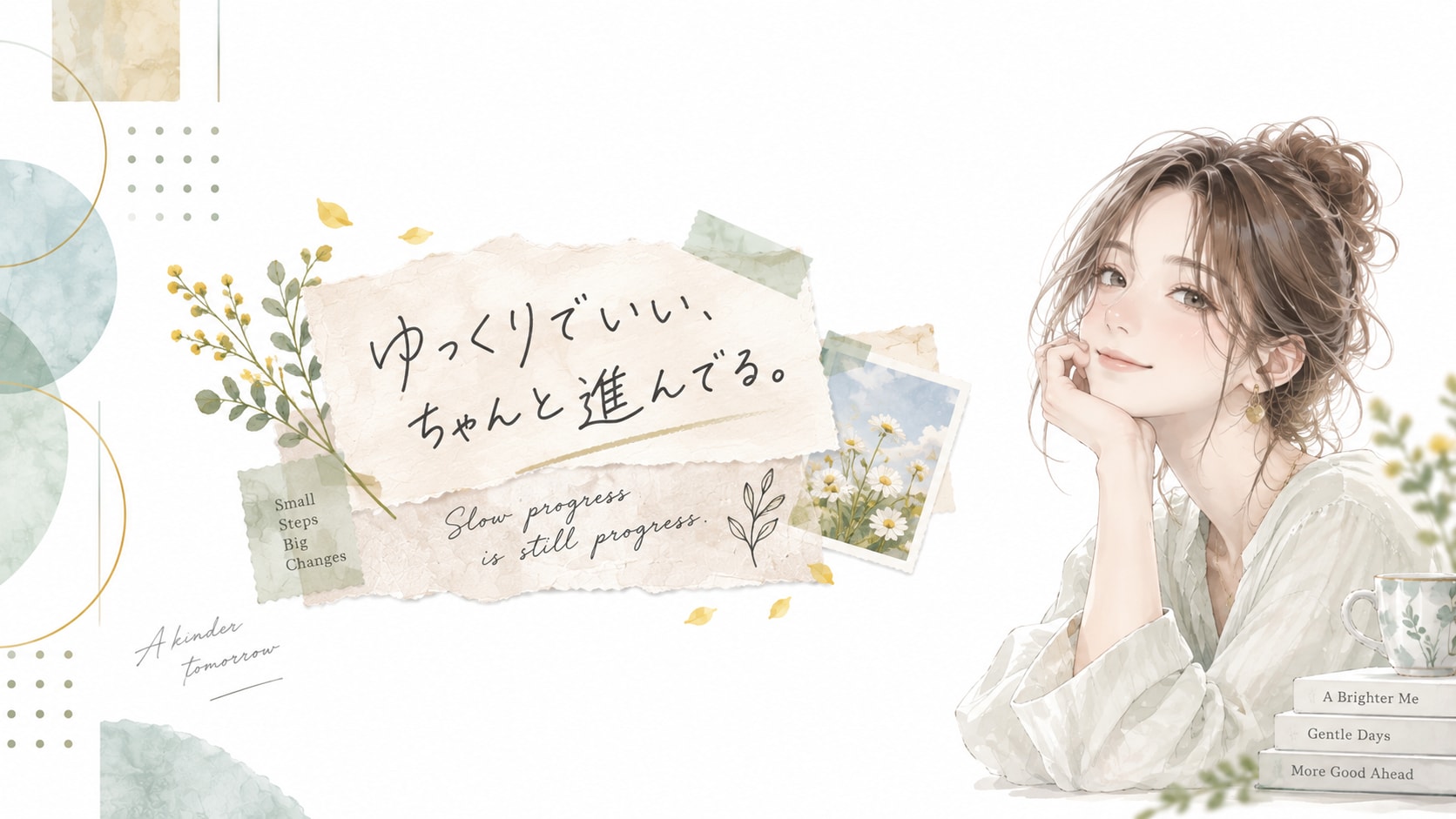 It's okay to go slow. You're still moving forward.  Slow progress is still progress. Small steps, bi | の人気AIイラスト・グラビア