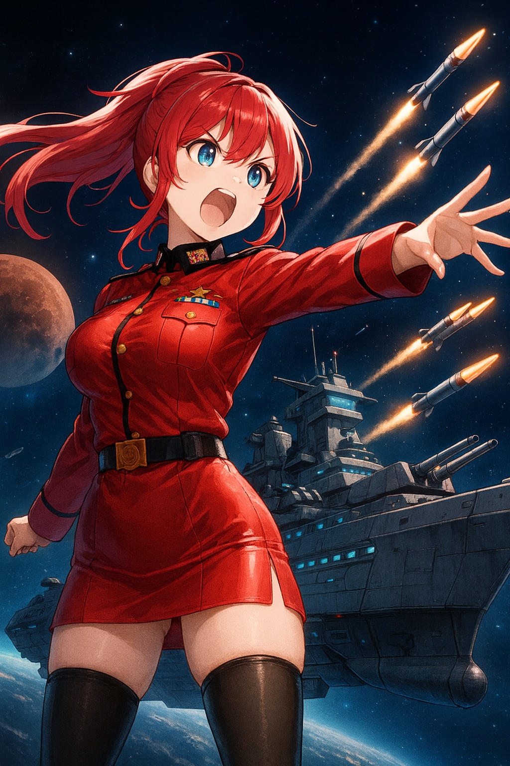 宇宙戦艦を指揮する女の子（と、ChatGPTコンテンツポリシーの学び） | の人気AIイラスト・グラビア