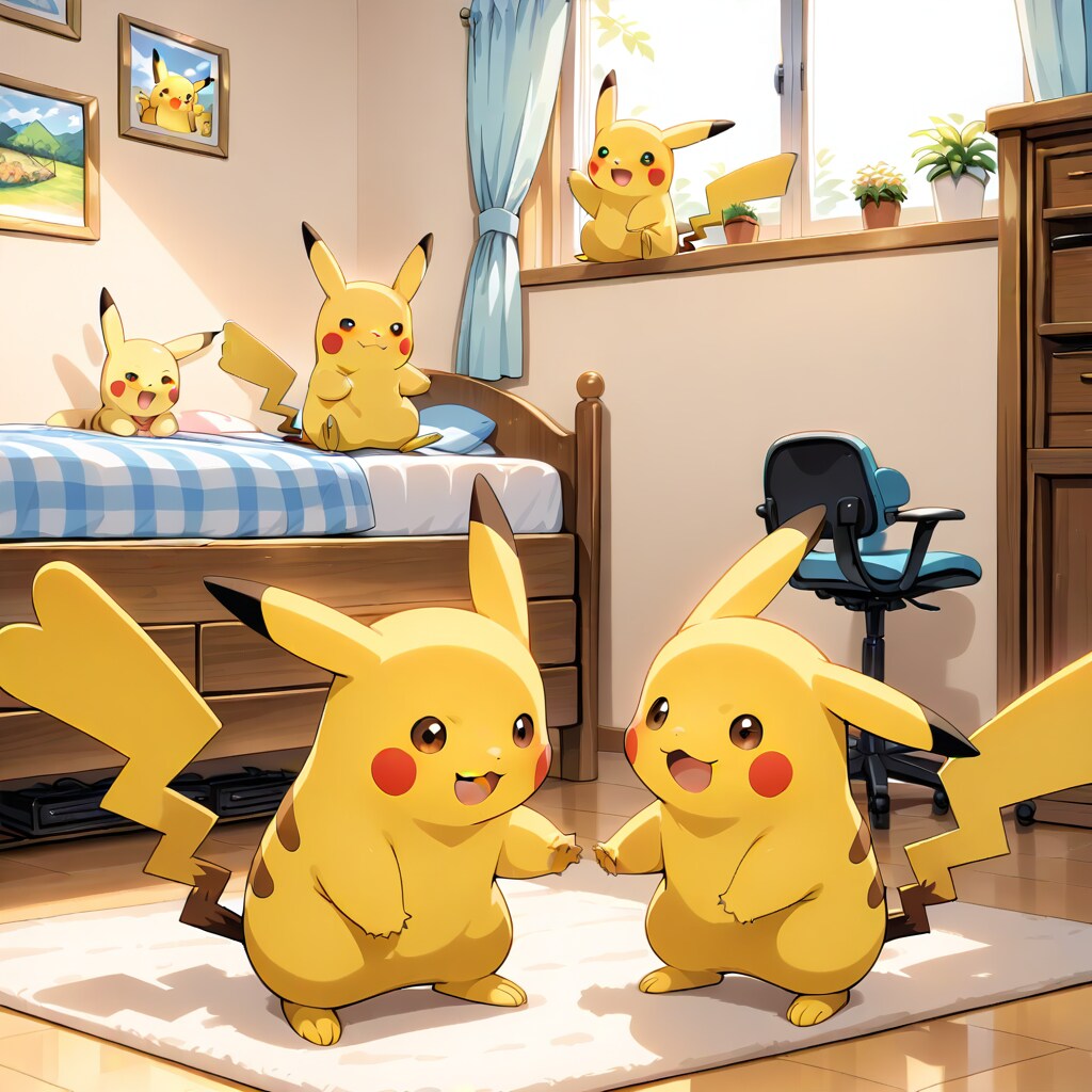 ピカチュウ　部屋にたくさん　2025/12/26 | の人気AIイラスト・グラビア