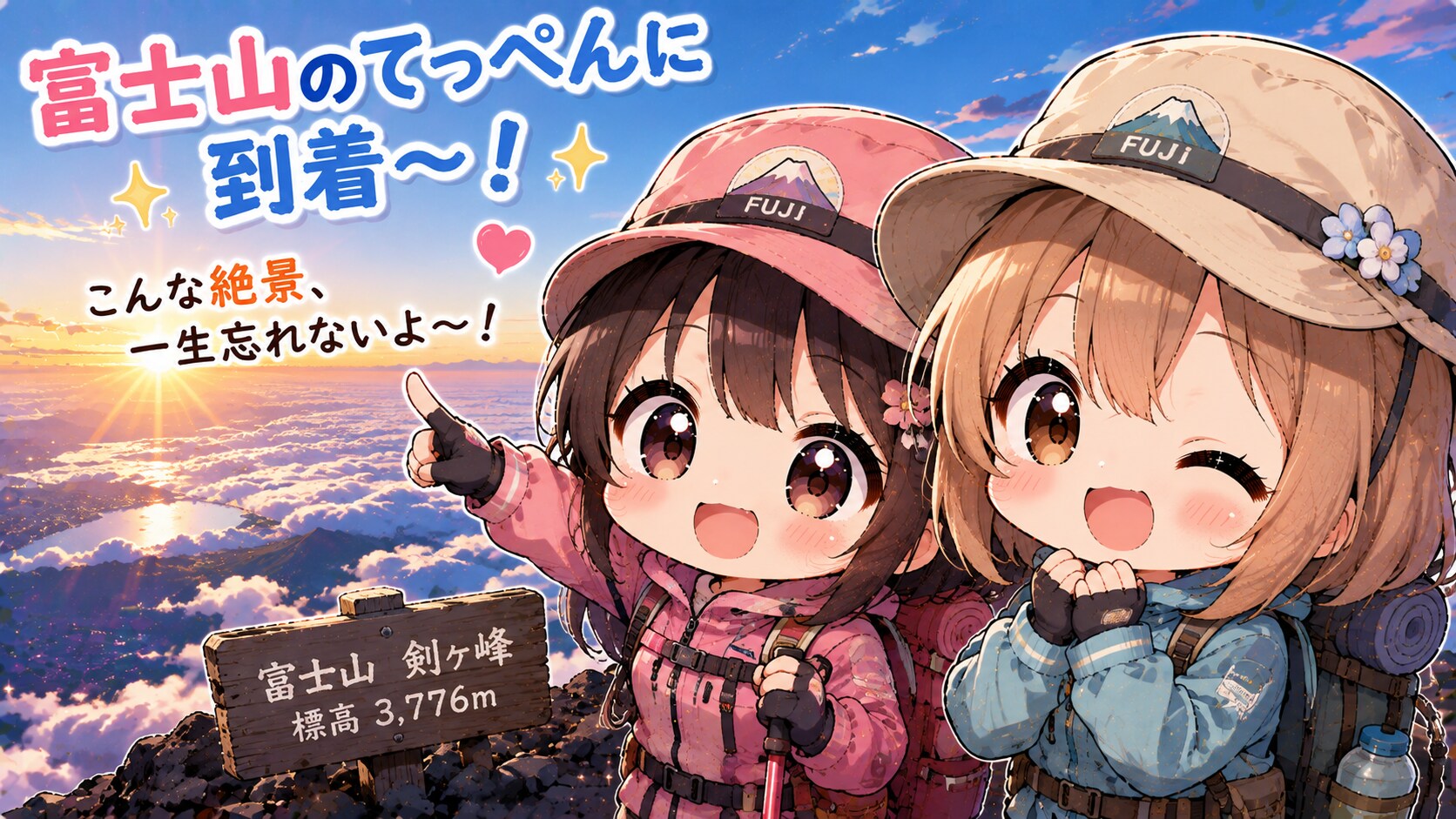 今日の夏休み（夏の富士山にやって来た３） | の人気AIイラスト・グラビア