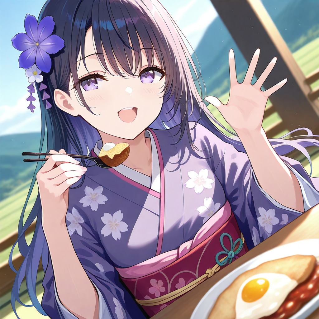 着物娘の朝ごはん | の人気AIイラスト・グラビア