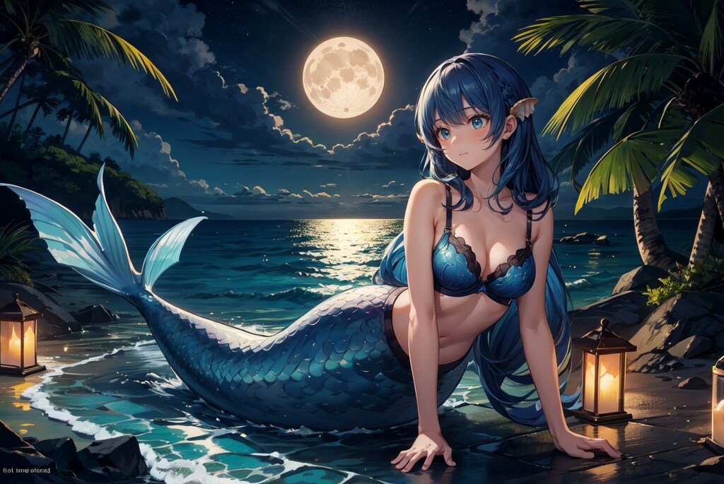 月明かりの人魚