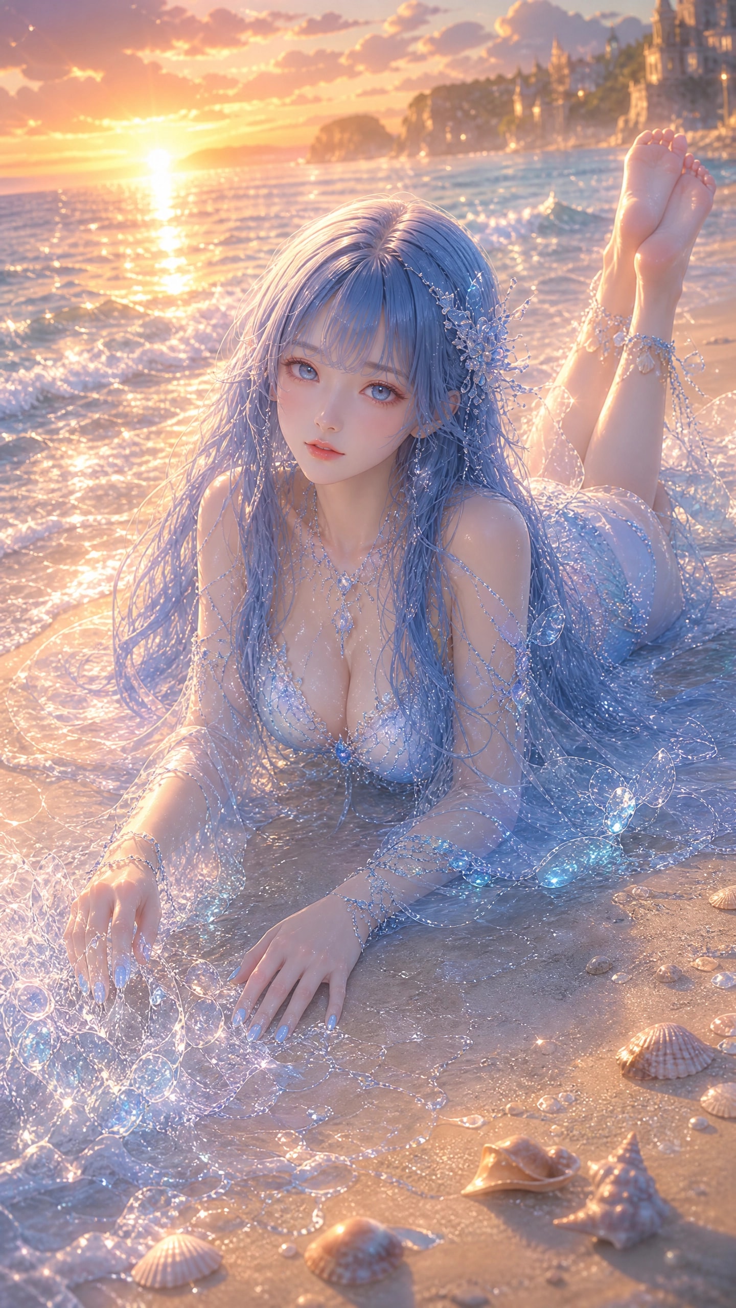 沖に上がった水ちゃん🩵