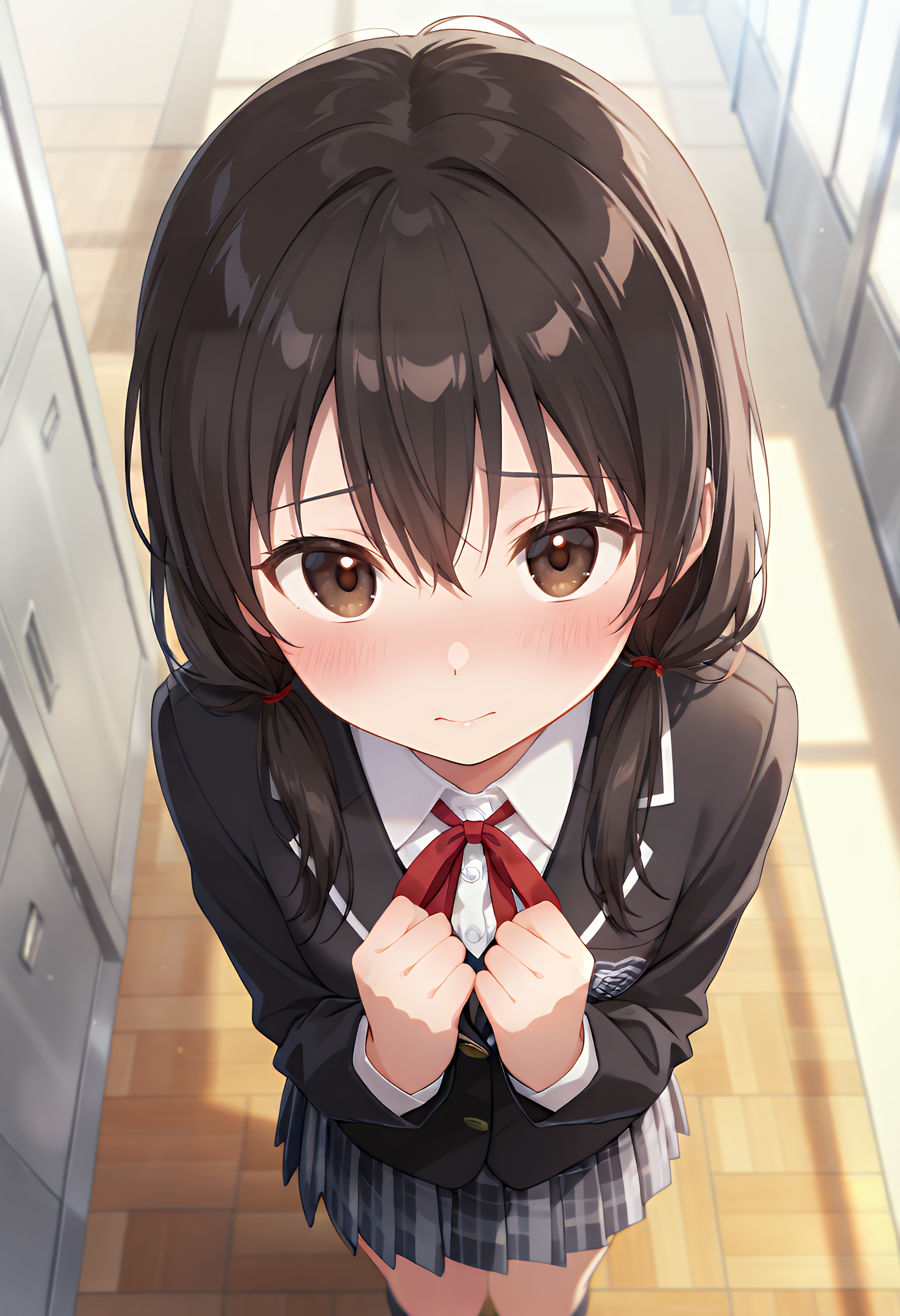 見上げる後輩 | の人気AIイラスト・グラビア