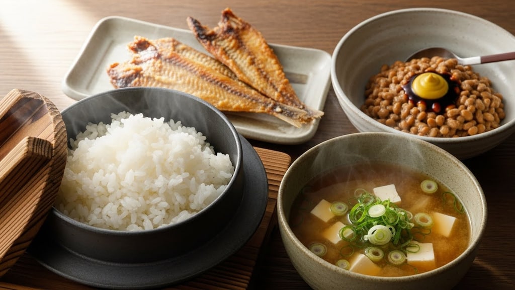 摩訶不思議食堂の納豆付き干物定食