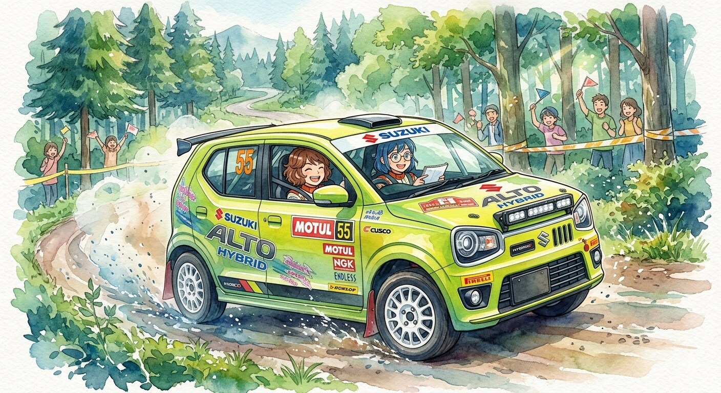 スズキアルト ハイブリッド　ラリー中