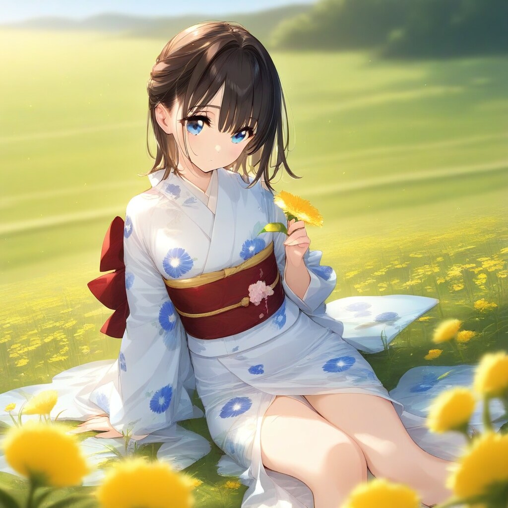 山吹の花を摘む