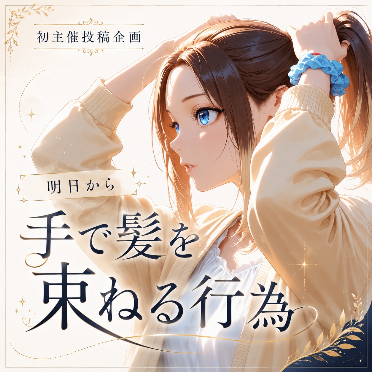 明日から「手で髪を束ねる行為」！✨ | の人気AIイラスト・グラビア