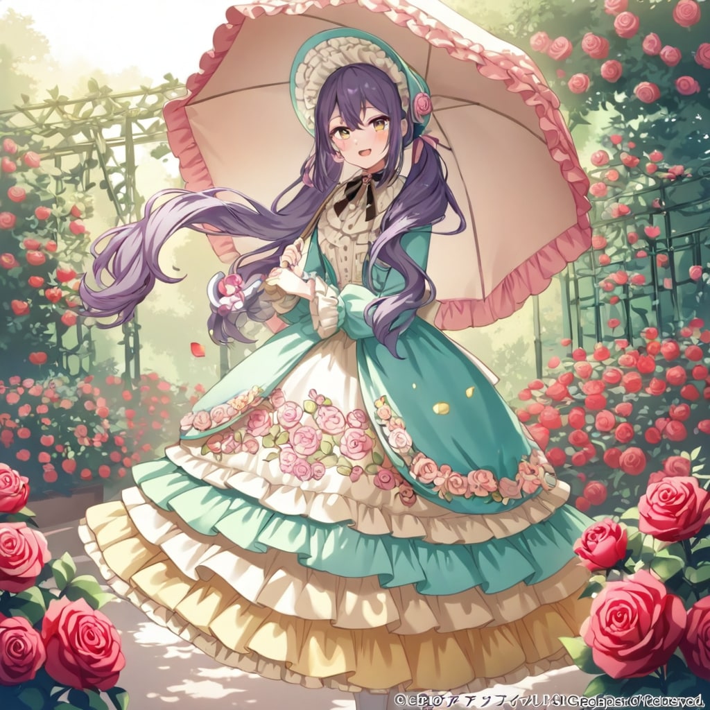 バラと少女