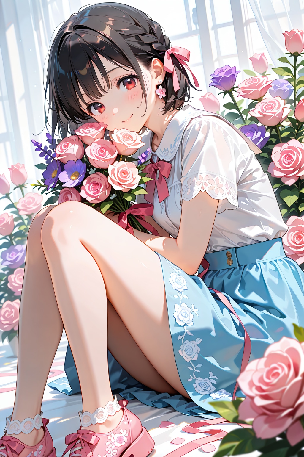 花と女の子 | の人気AIイラスト・グラビア