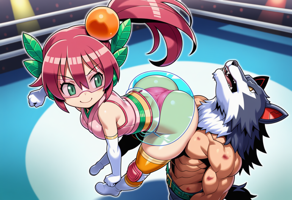 ピーチャームvsウルフレスラー1