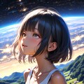 星空と少女 3枚目