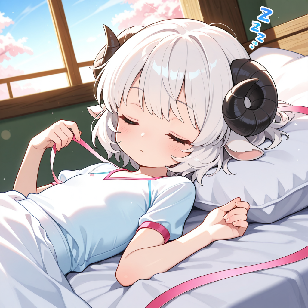 新体操の練習で疲れてそのまま寝てしまったメイちゃん