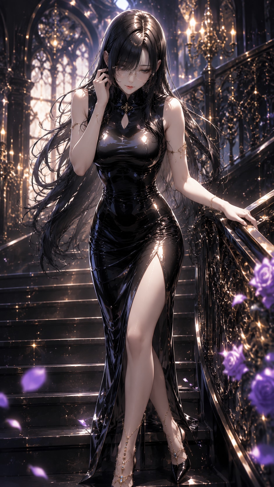 紅蓮の月夜に舞うブラックチャイナの女王