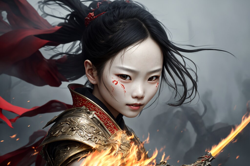 煙と炎の中国娘