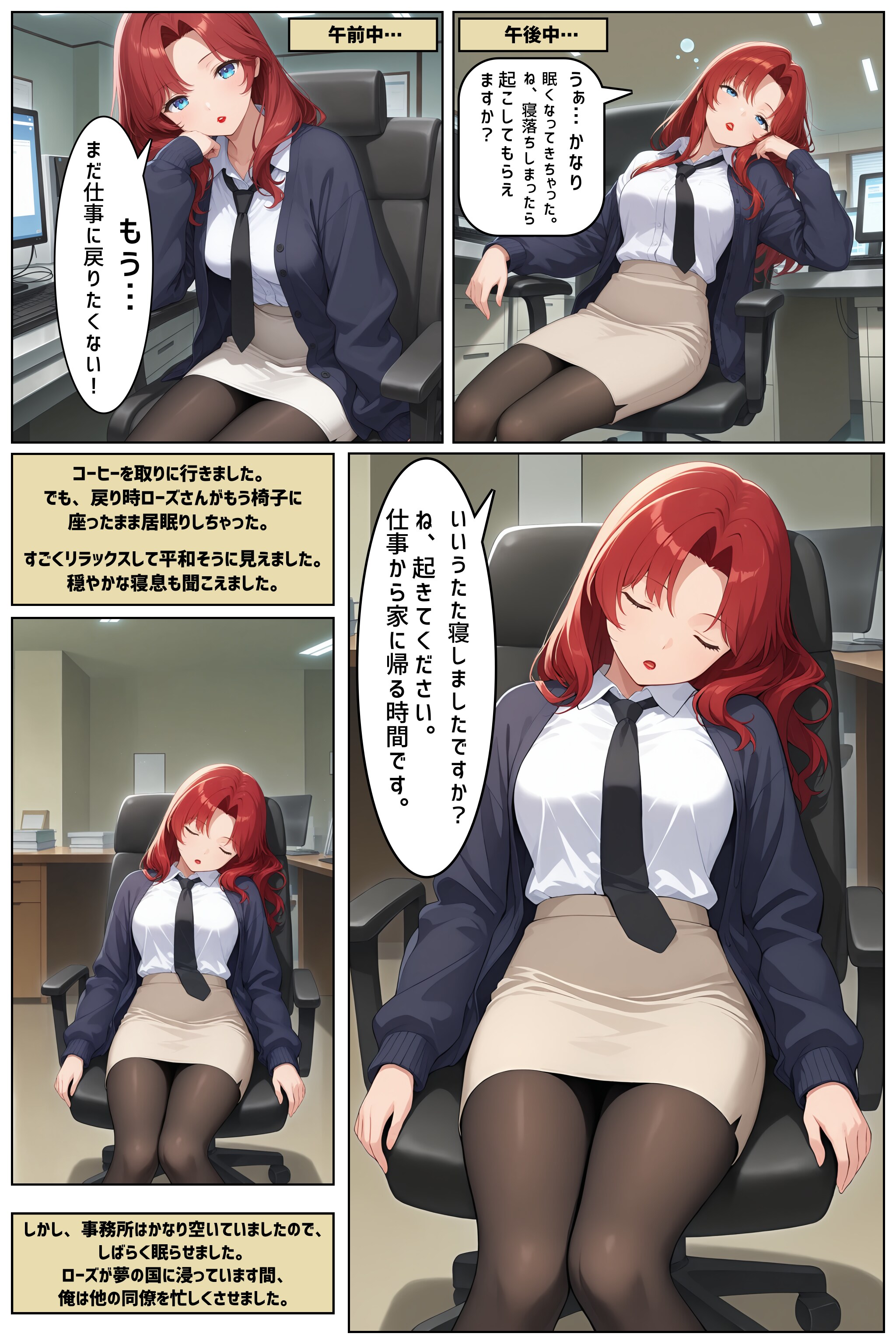 もう月曜日ですか？ イヤだ！ （左から右へ）