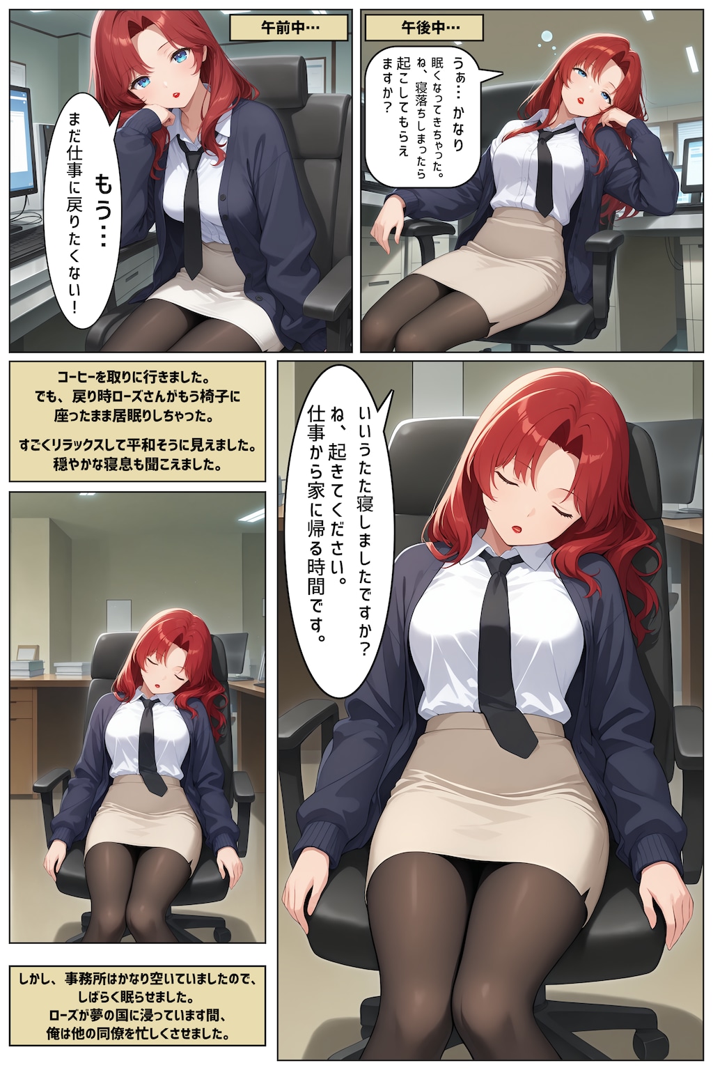 もう月曜日ですか？ イヤだ！ （左から右へ）