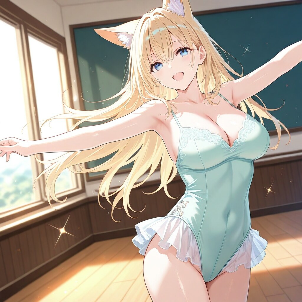 レオタードキツネっ娘さん