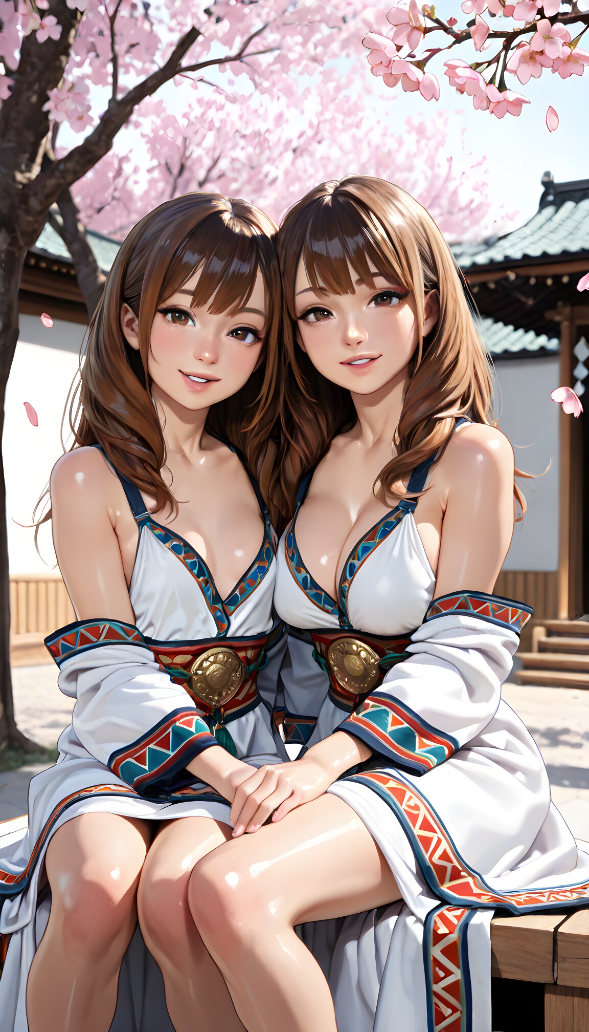 【民族衣装(*´ω`*】【#桜花】【#逆位置の双子】