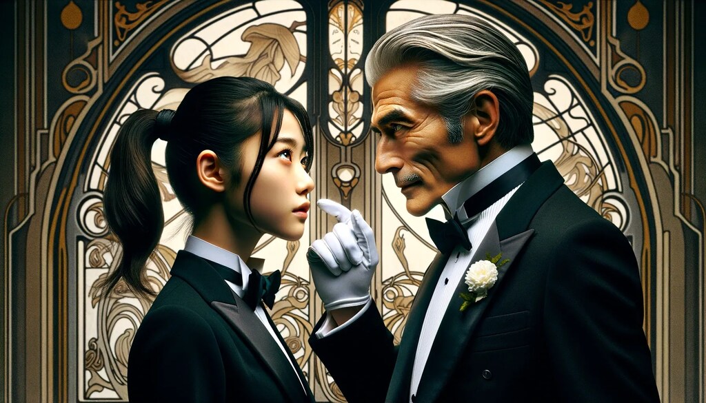 おじいちゃんのポニテ直し