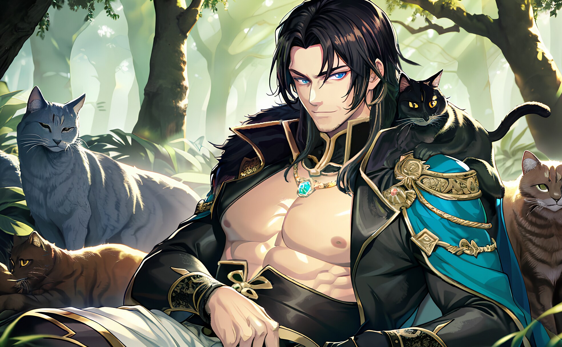 猫おじさん（黒髪長髪男子）