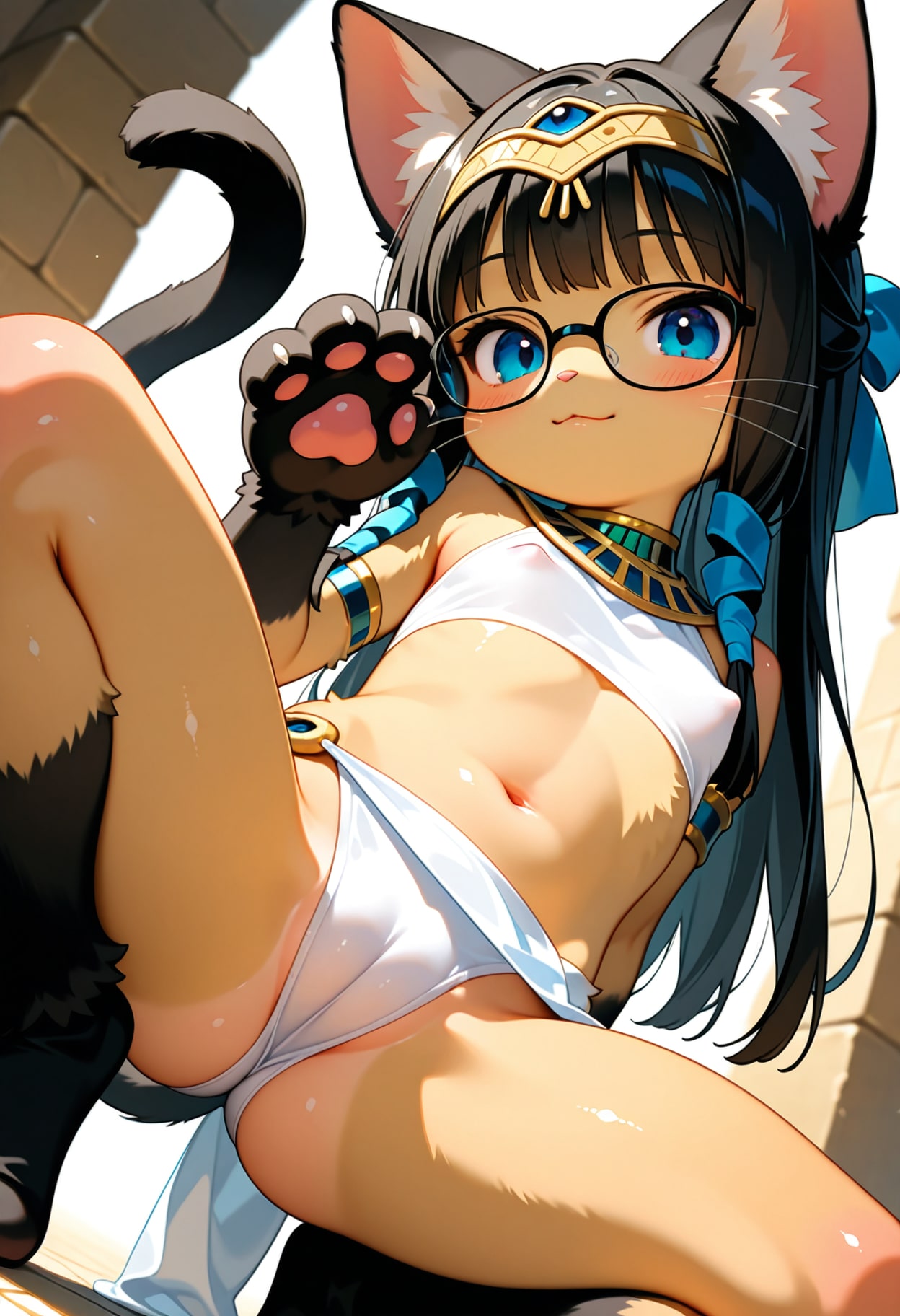 褐色エジプト猫耳ロリコスプレ