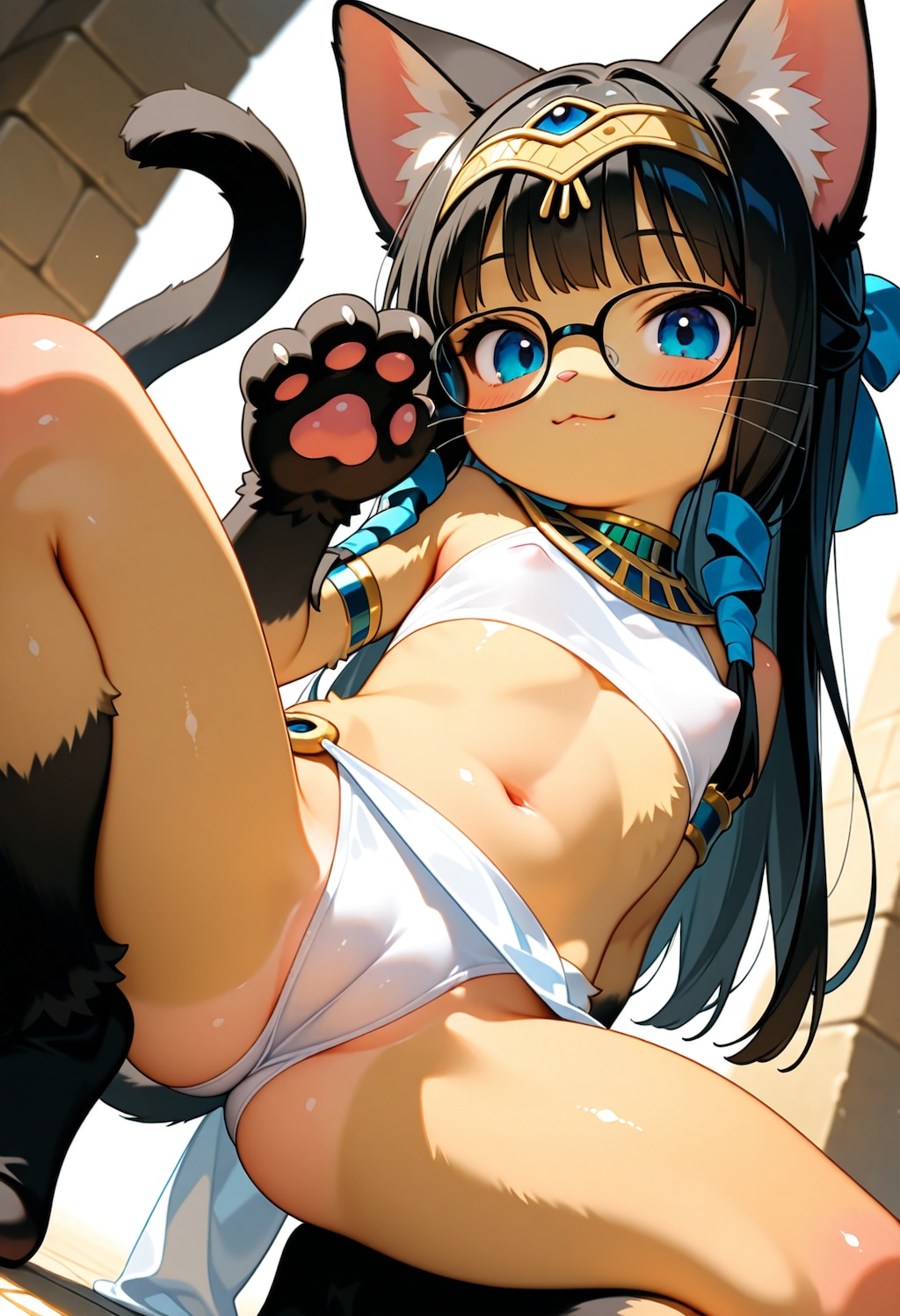褐色エジプト猫耳ロリコスプレ