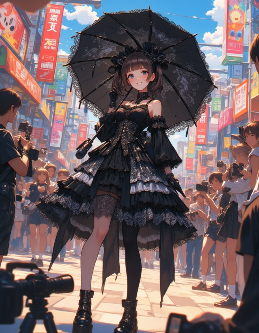 藍乃雫一周年記念：黒のスカイラインR32前でのレースクイーン撮影会