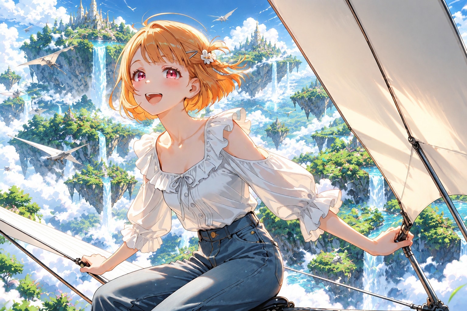 浮遊島を散策する千晶ちゃん | の人気AIイラスト・グラビア