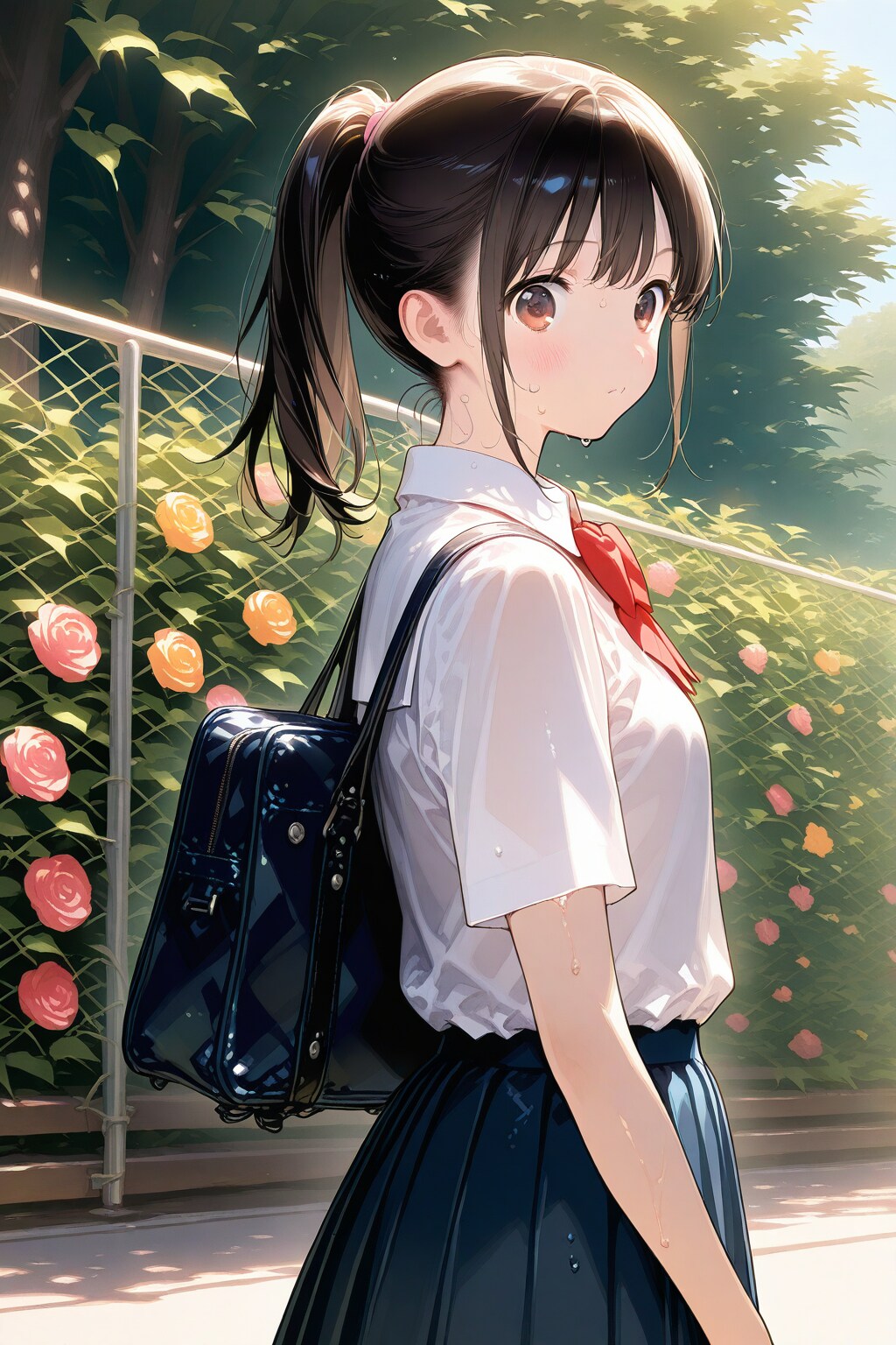 暑い通学路