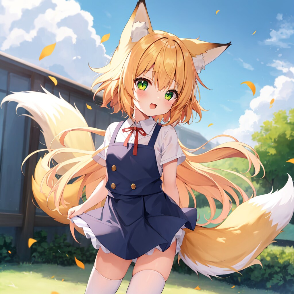 制服を見せに来たきつね