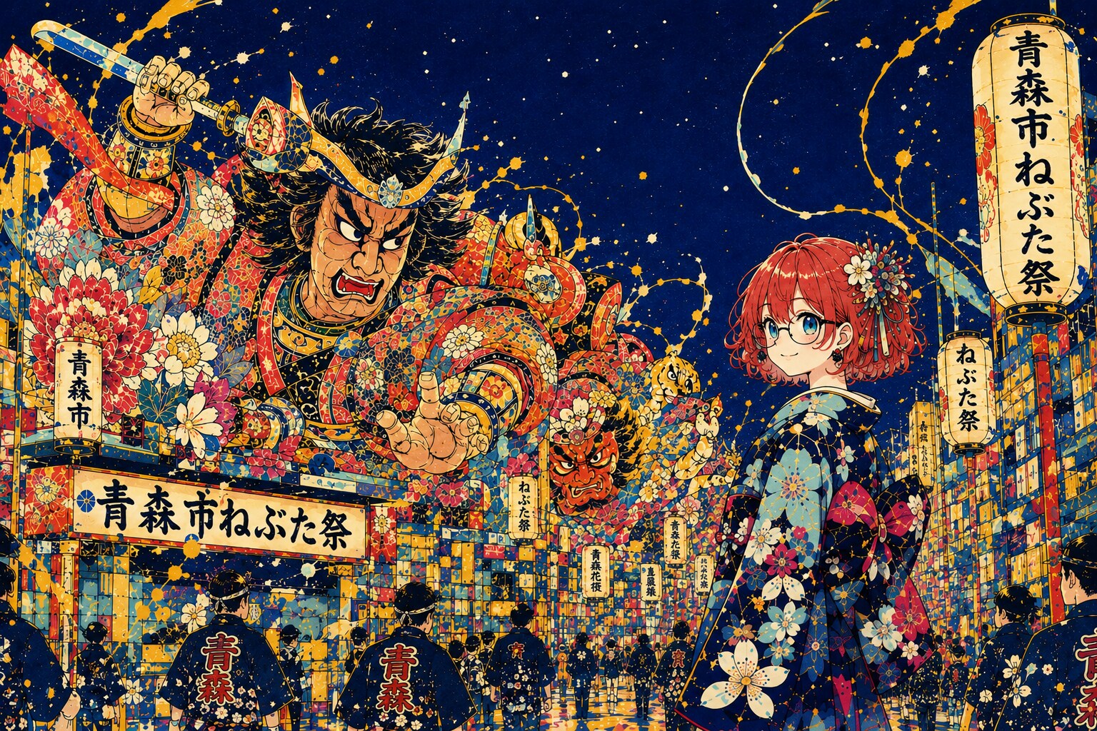 群青の夜、ねぶたの灯に誘われて