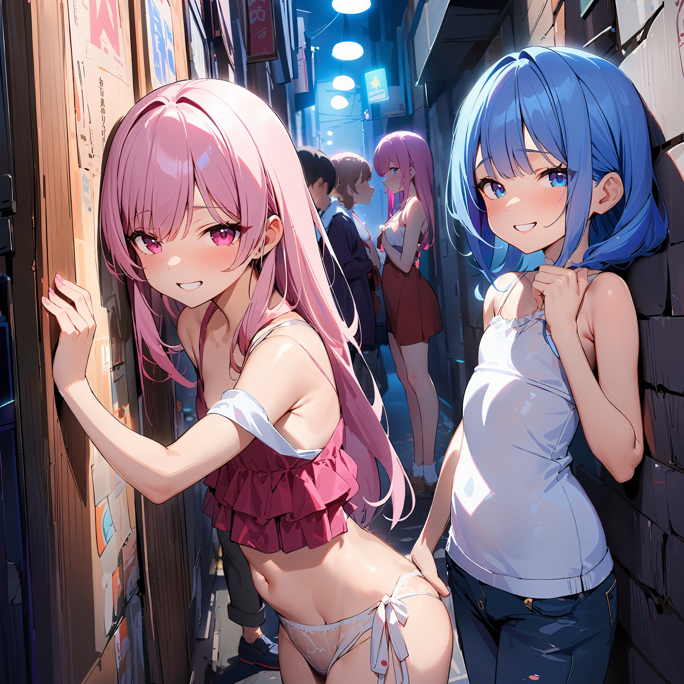 （ちちぷい娼店街）ダメ～♡二人とも買ってくれるまでどいてあげな～い♡
