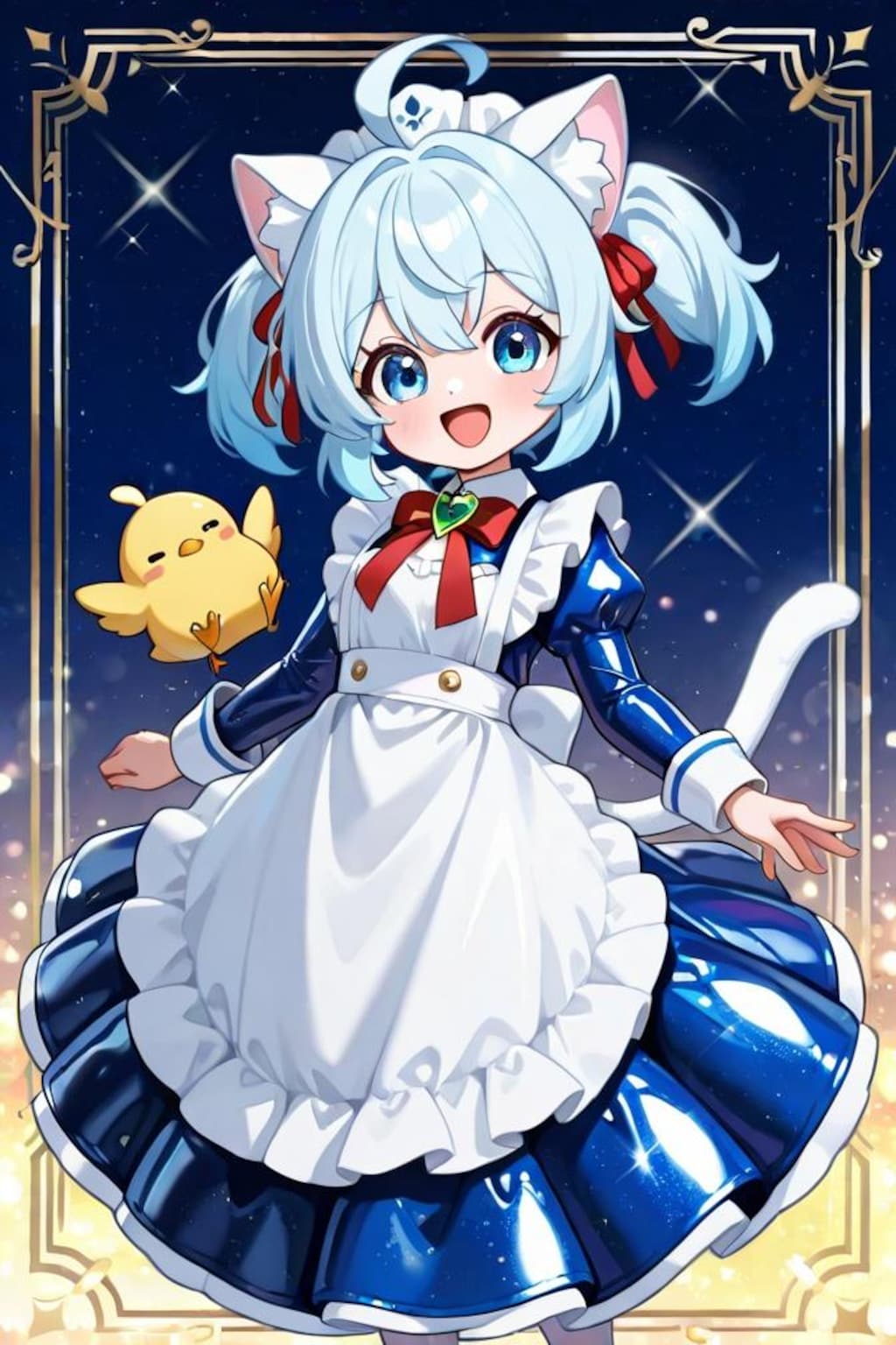猫耳ちゃんとひよこ