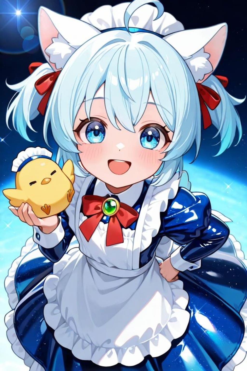 猫耳ちゃんとひよこ