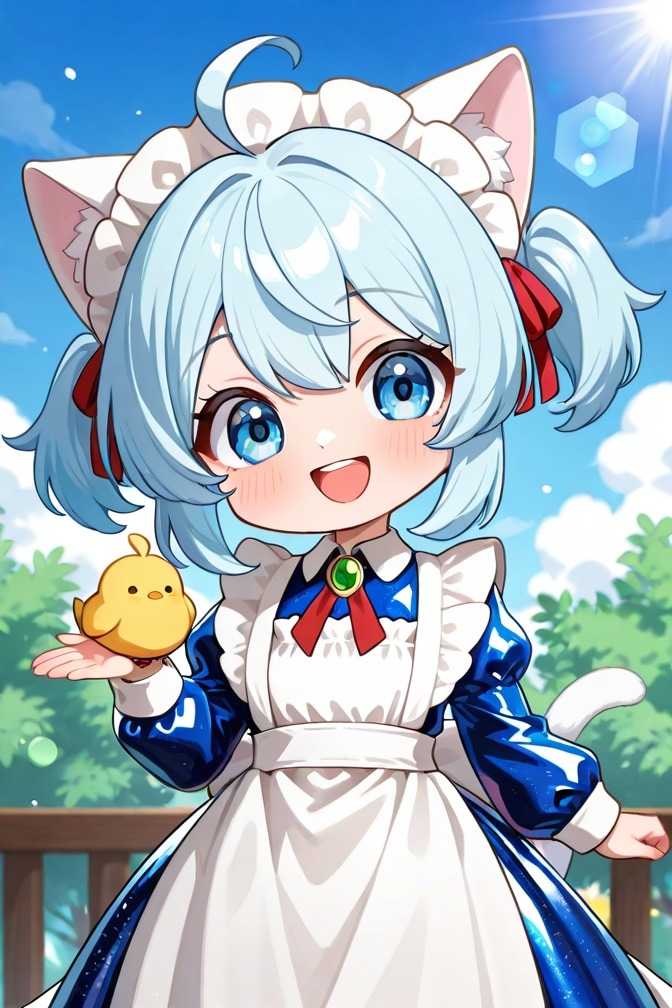 猫耳ちゃんとひよこ | の人気AIイラスト・グラビア