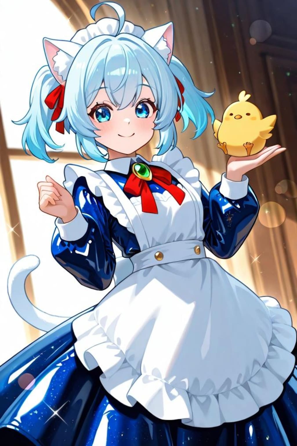 猫耳ちゃんとひよこ