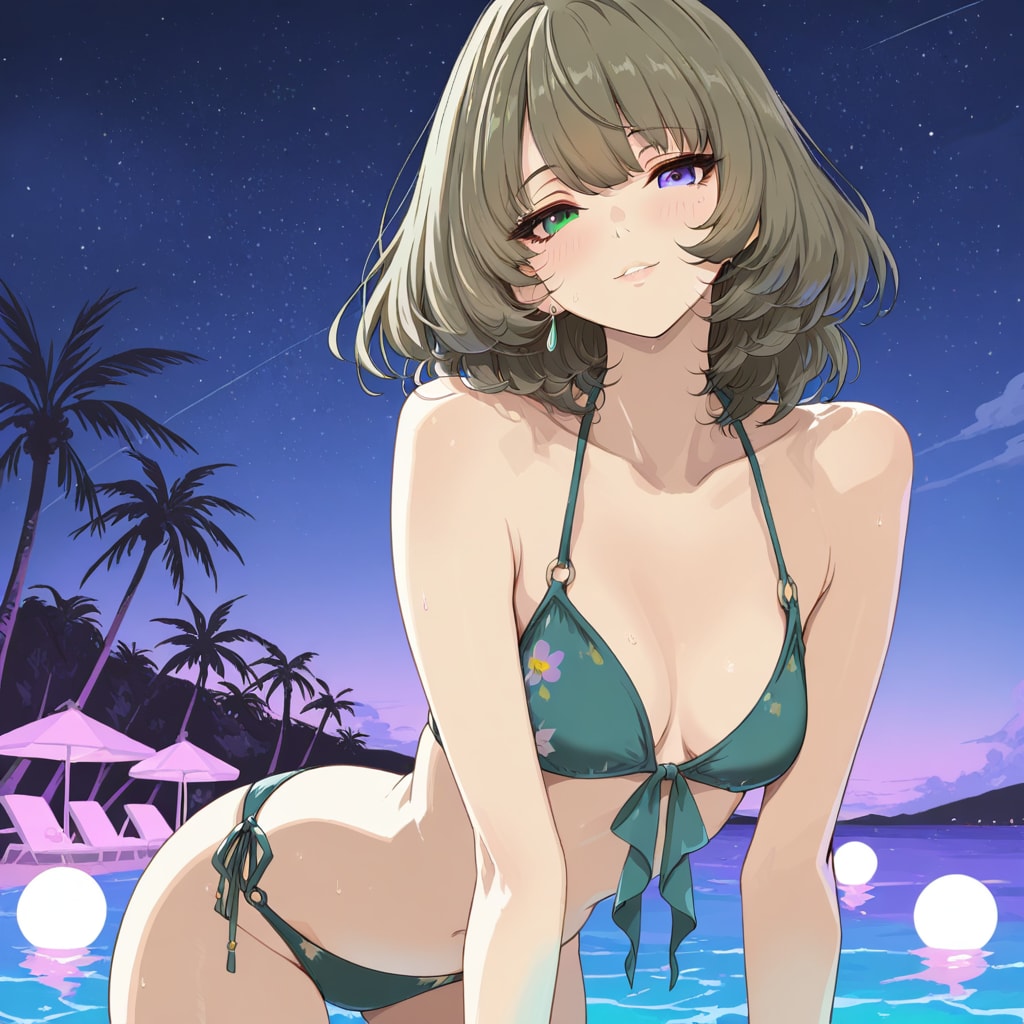 リゾートの夜は水着