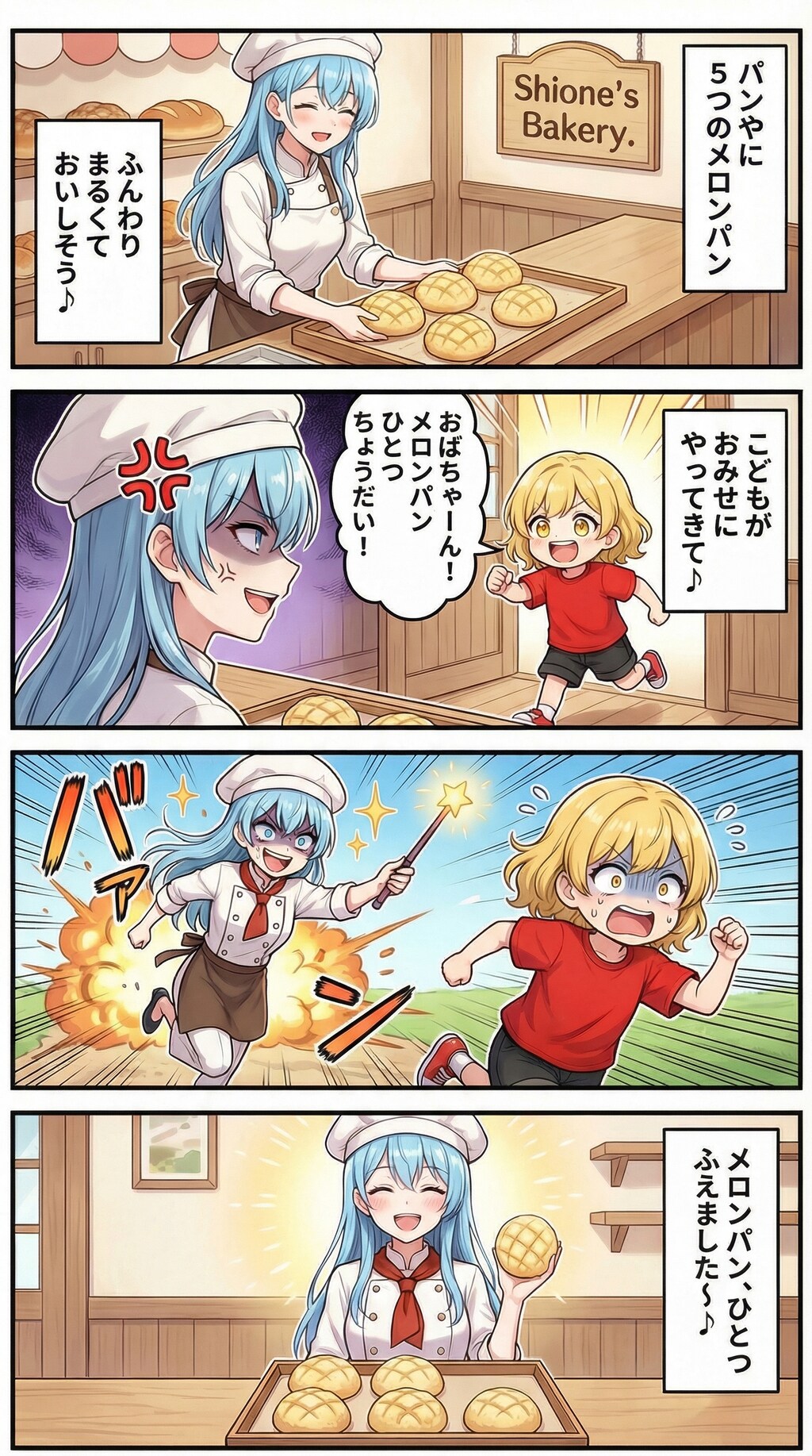 4コマ漫画｢5つのメロンパン｣