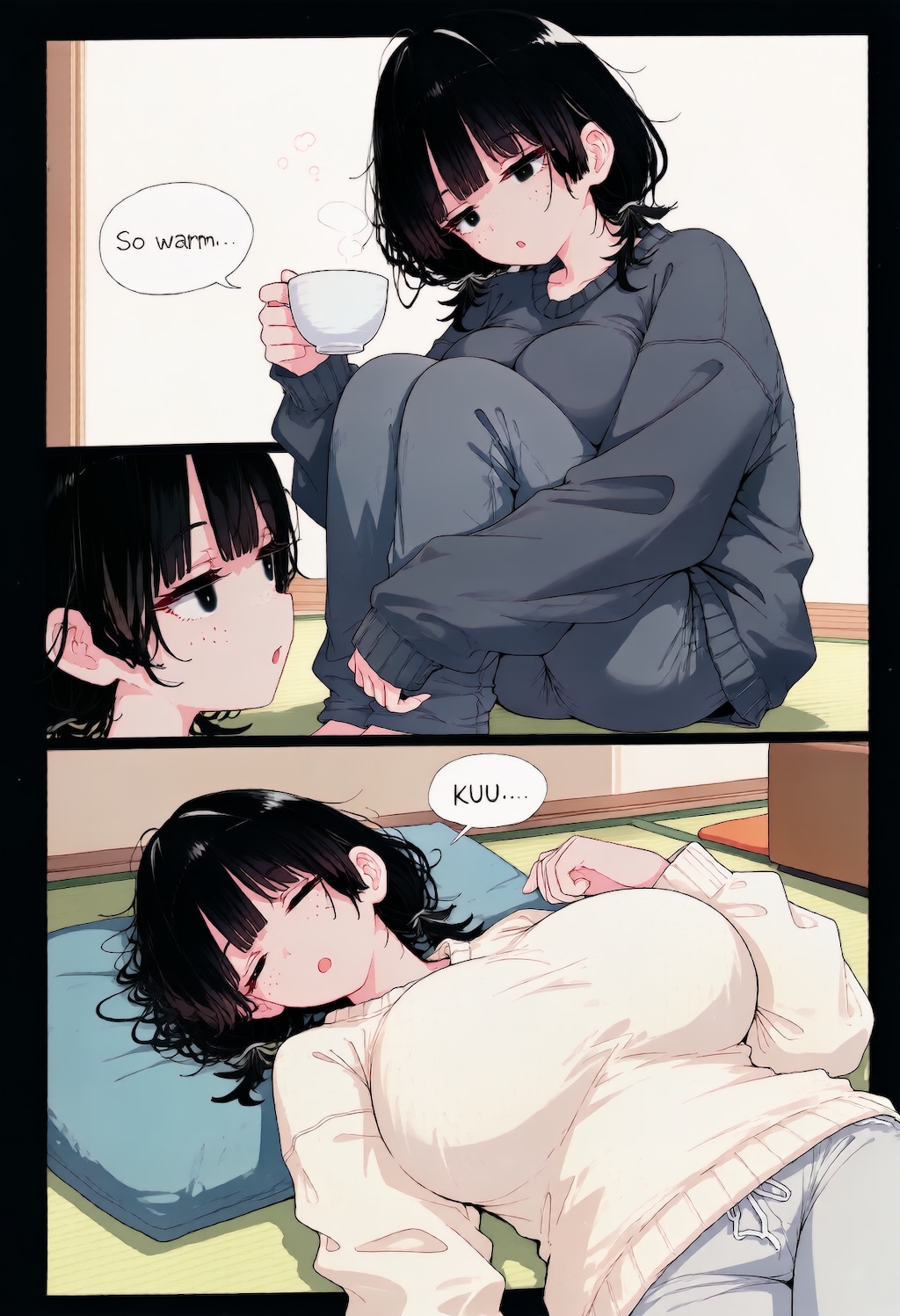 ハッ！お出かけしようと思ってたのに……すやすや……😴💤