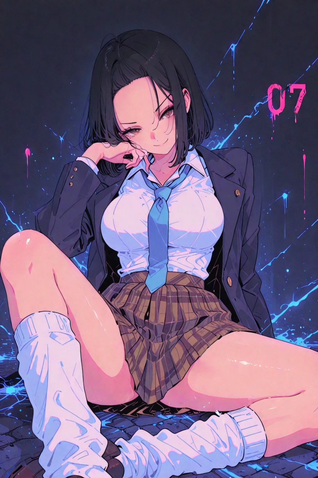 黒髪ルーズソックスJK