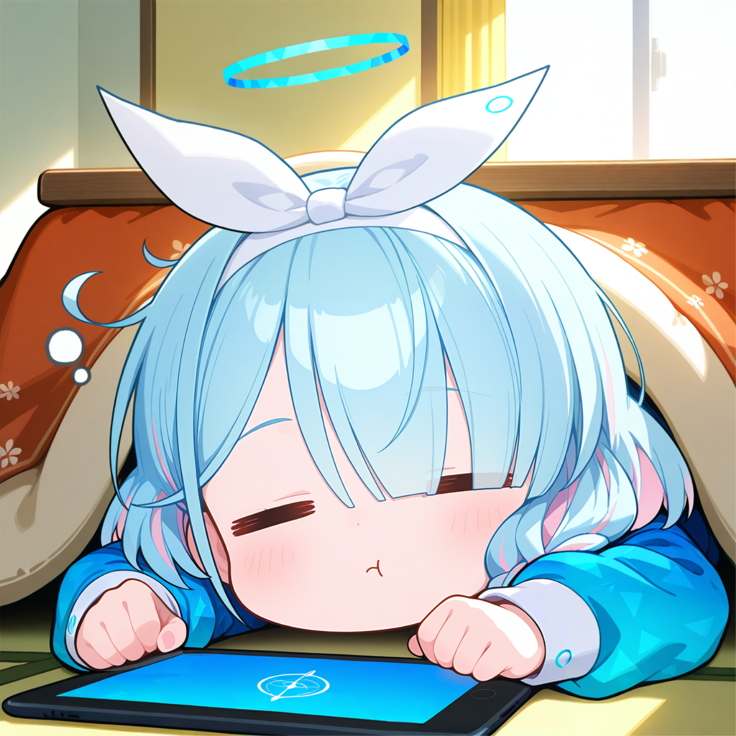 アロナ、こたつに呑まれる | の人気AIイラスト・グラビア